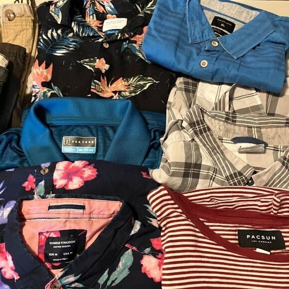 5 lb Reseller Men's Lot Short Sleeve Shirts And Shorts Assorted Sizes And Brands - Picture 2 of 4